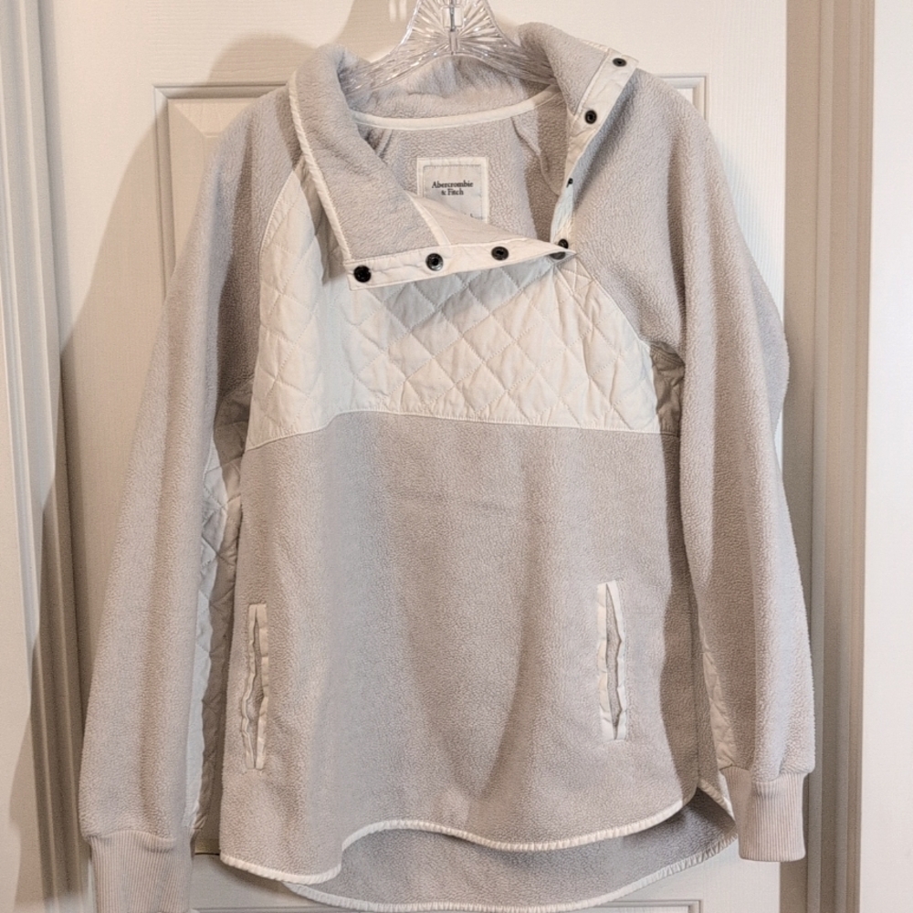 Abercrombie fleece pullover with asymmetrical neckline